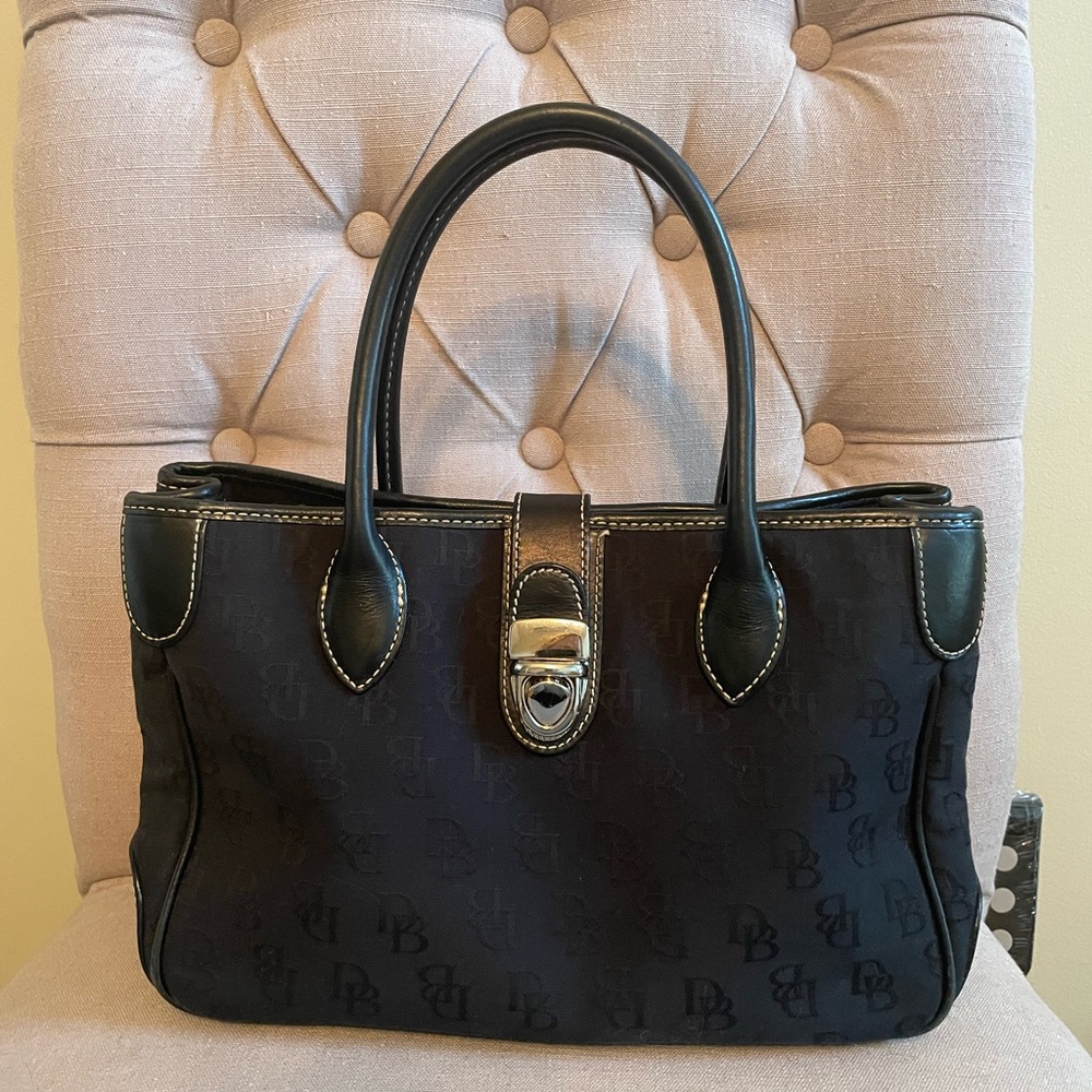 Dooney & Bourke Black Satchel with Silver Hardware